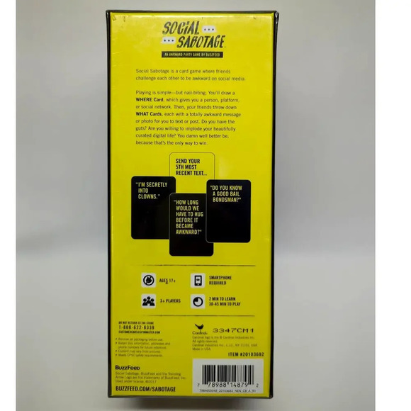 NWT Social Sabotage Party Game - Picture 3 of 7